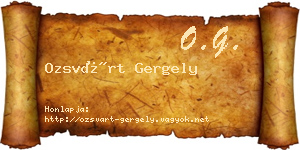 Ozsvárt Gergely névjegykártya